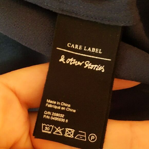 &Other Stories Blue Embroidered Maxi Dress sz 10 - Picture 12 of 13